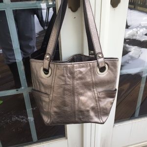 Silver Fossil Shoulder Bag